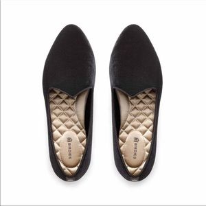 BIRDIES Heron Velvet Loafers in black
